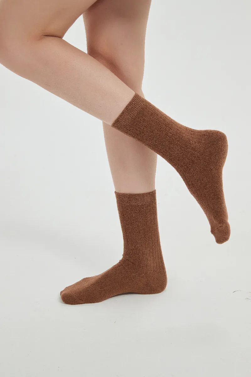 Kaos Kaki Rajut Belang Setengah Wol kanggo Wanita